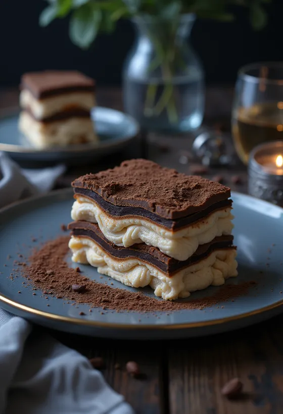 Kahve katmanları ve çıtır çikolata ile servis edilen Viennetta Cappuccino dondurması