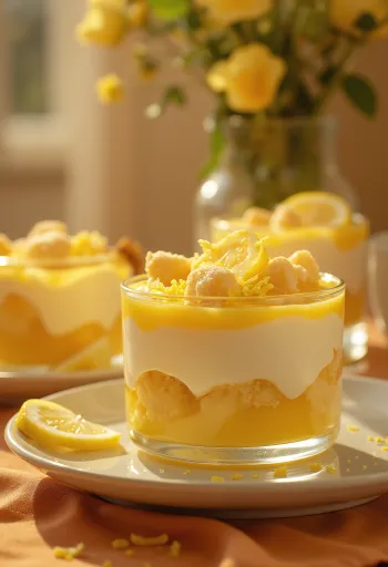 Limonlu Rüya, katmanlı kedi dili ve mascarpone kreması ile, taze limonla süslenmiş
