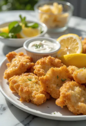 Taze sebzelerle servis edilen çıtır paneli beyin tava