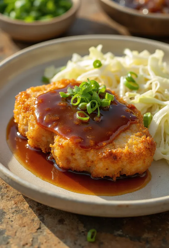 Miso Katsu, miso soslu çıtır panelenmiş domuz pirzolası