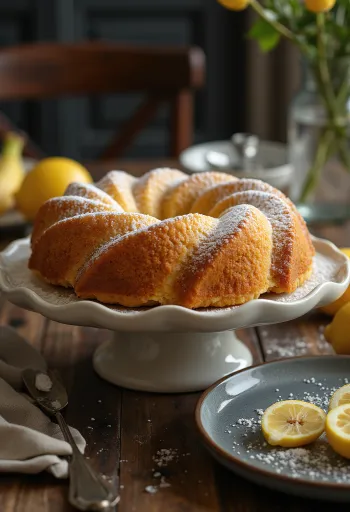 Muzlu limonlu kuglof sunumu