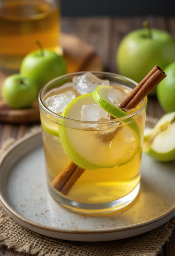 Taze servis edilmiş Fransız Calvados cideri