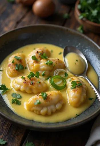 Yoğurt soslu Gatte, kişnişle süslenmiş