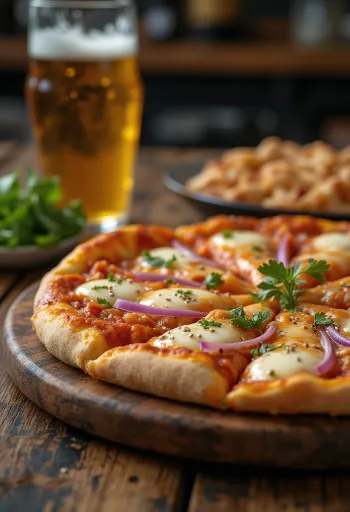 Kore kimchisi ve gochujang soslu Kimchi Pizza