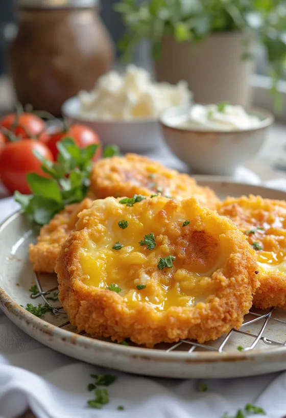 Çıtır panede, altın sarısı kızarmış patlıcan