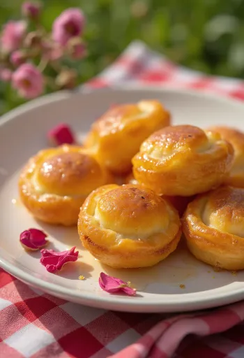 Gül suyu ile Tulumba, taze ve tatlı servis edilmiş