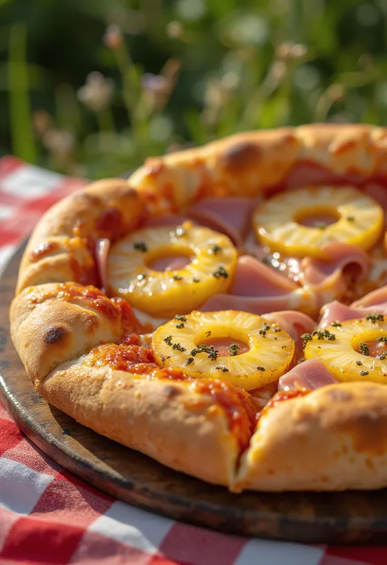Ananaslı ve jambonlu Klasik Hawaii pizza