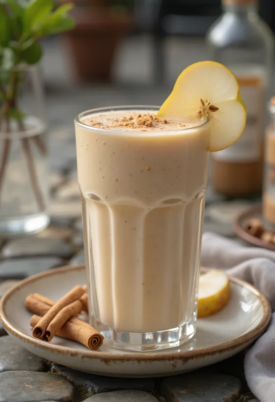 Taze armut parçalarıyla Armutlu Smoothie