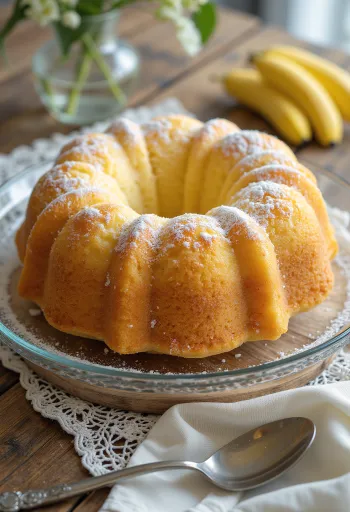 Muzlu vanilyalı kuglof sunumu