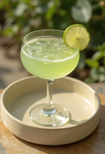 Lime dilimi ile süslenmiş Daiquiri kokteyli