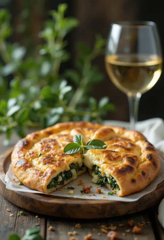 Ispanaklı calzone dolgulu pizza