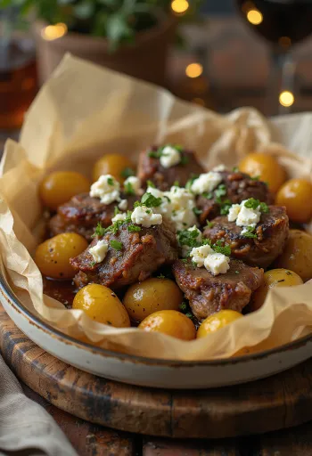 Sebzelerle yavaş pişirilmiş Yunan kuzu eti, Lamb Kleftiko