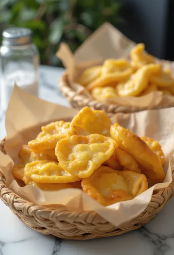 Nar gibi kızarmış, üzerine süzme yoğurt ve rendelenmiş peynir konmuş langoş