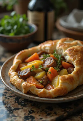 Taze ekmekle servis edilmiş Baeckeoffe