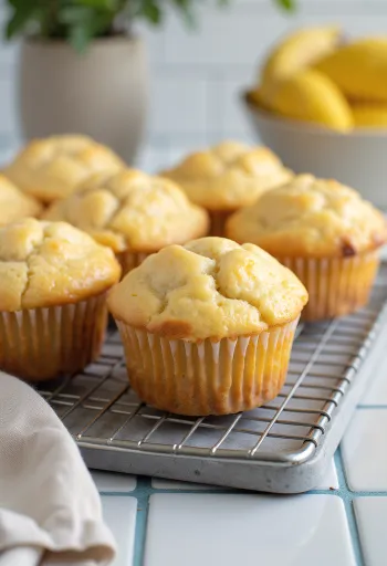 Limonlu muzlu muffin sunumu