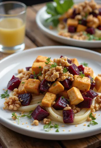 Pancarlı baharatlı tofu salatası