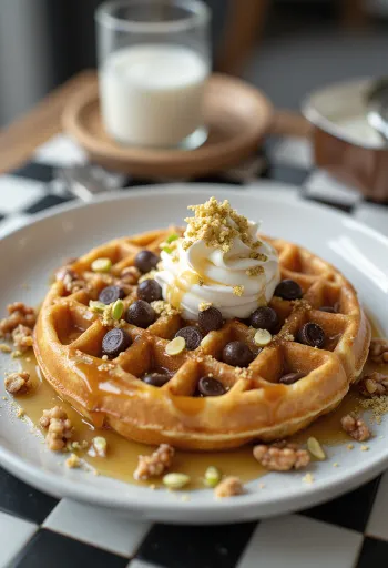 Servis edilmiş özel waffle