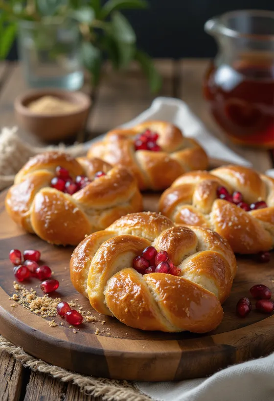 Servis edilmiş narlı pretzel