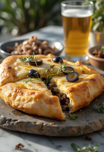 Ançüezli calzone altın renginde pişmiş