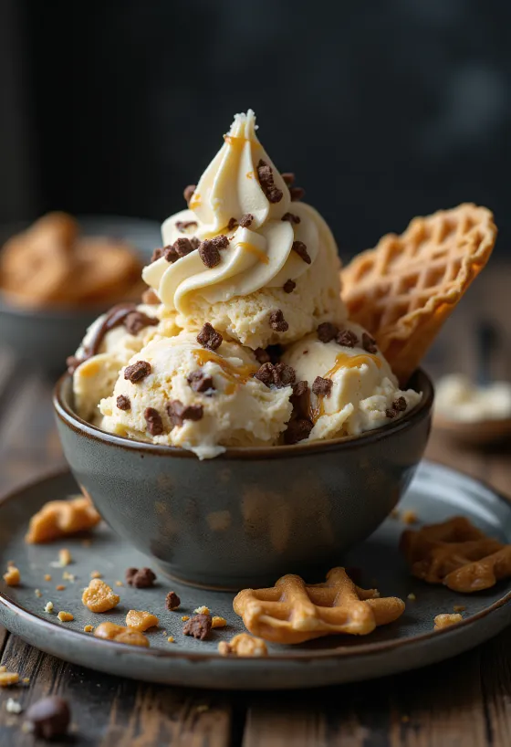 Ben & Jerry’s Americone Dream dondurması servis edilmiş