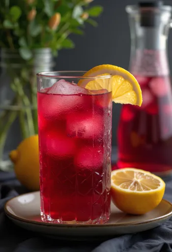 Bardakta servis edilen hibiskuslu limonata