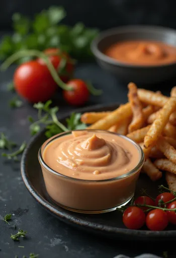 Servis edilmiş acılı sriracha mayonez