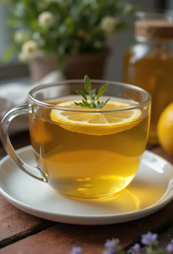 Taze servis edilmiş ıhlamur çayı