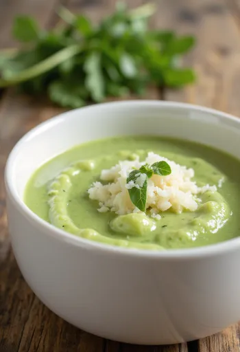 Servis edilmiş kremalı roka sosu