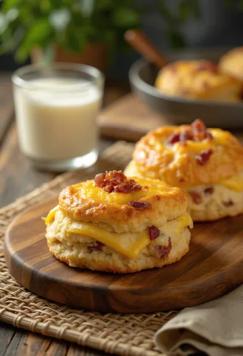 Bacon'lı peynirli poğaça servisi