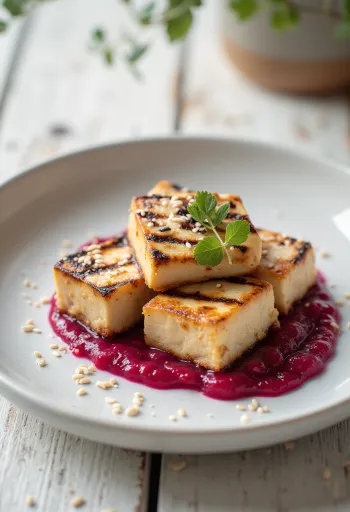 Pancar soslu ızgara tofu