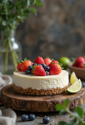 Servis edilmiş Vegan Cheesecake