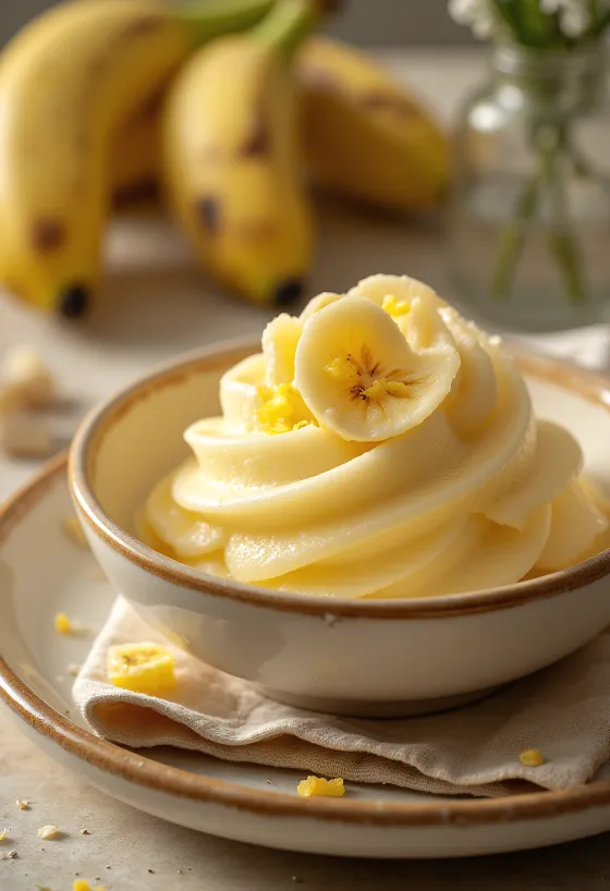 Badem file, antep fıstığı ve gül suyu ile süslenmiş Muzlu Kulfi