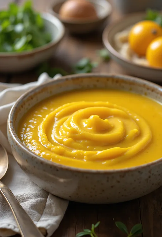 Servis edilmiş körili meyve sosu