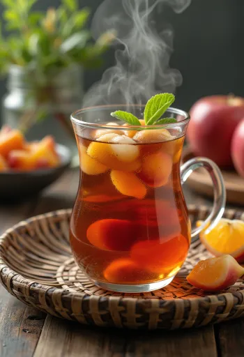 Taze meyveler ve nane ile ev yapımı meyve çayı