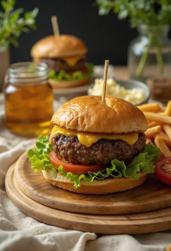 Marul, domates ve mayonez ile servis edilmiş fok eti burgeri