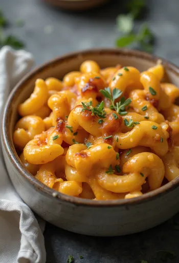 Servis edilmiş Barbekü mac & cheese