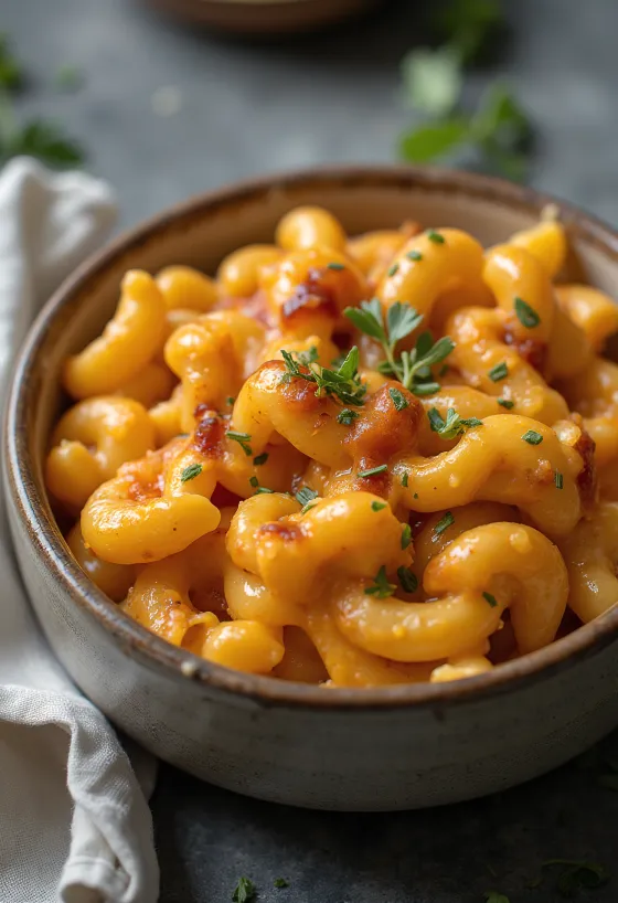Servis edilmiş Barbekü mac & cheese