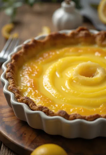 Servis edilmiş limonlu ve portakallı tart