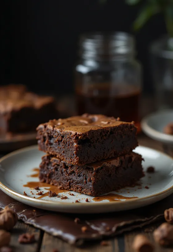 Çıtır kabuklu ve yumuşak içli çikolatalı brownie, dilimlenmiş