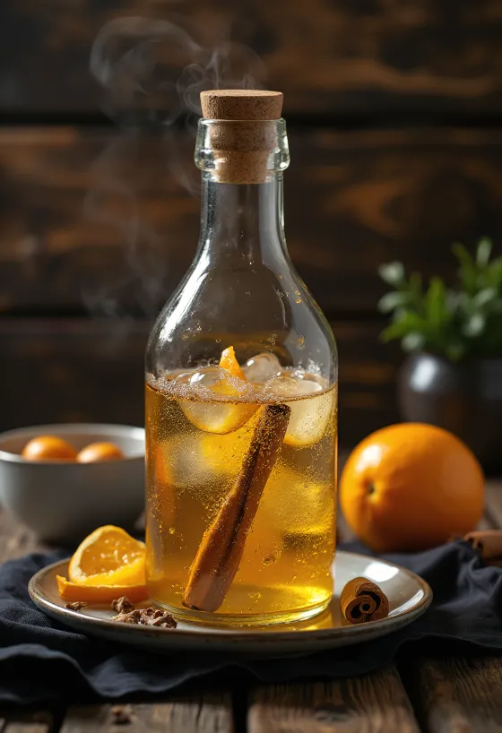 Baharatlarla bardakta Amerikan tatlı cider