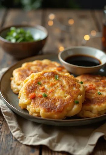 Tofu ve baharatlı sosta Kore fasulye krebi, Bindaetteok