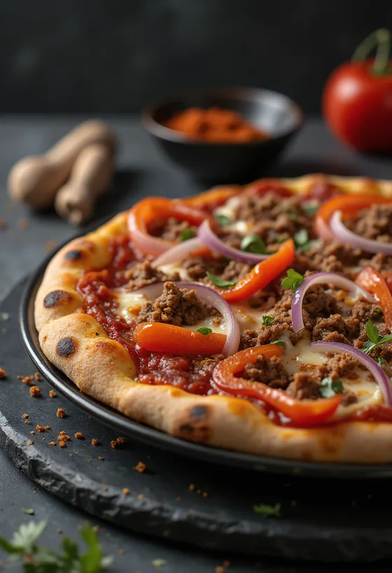 Servis edilmiş Pizza Algerienne