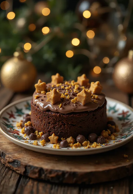 Noel süslemeli Advent Çikolatalı Pasta