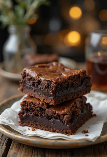 Zengin çikolata lezzetli brownie, dilimlenmiş