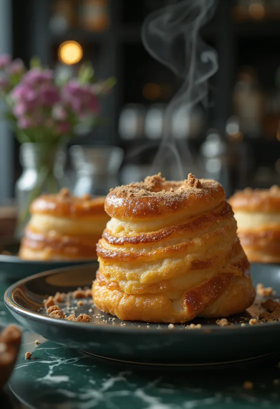 Tarçınlı şekerle kaplanmış makara tatlısı