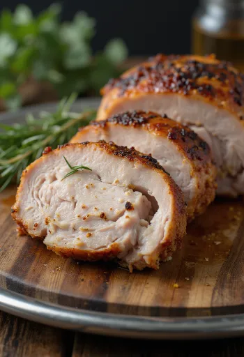 Izgara sebzelerle servis edilmiş füme yaban hindisi göğsü