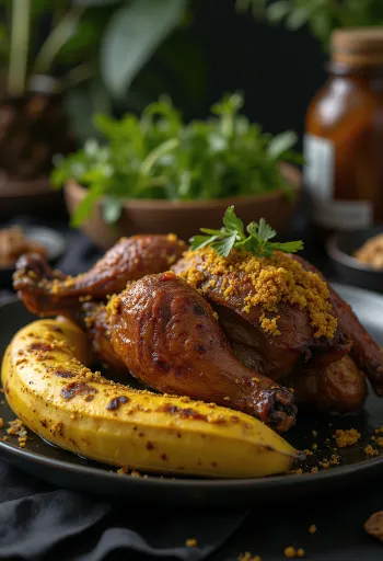 Pirinç ve haşlanmış sebzelerle servis edilmiş Betutu Ördek