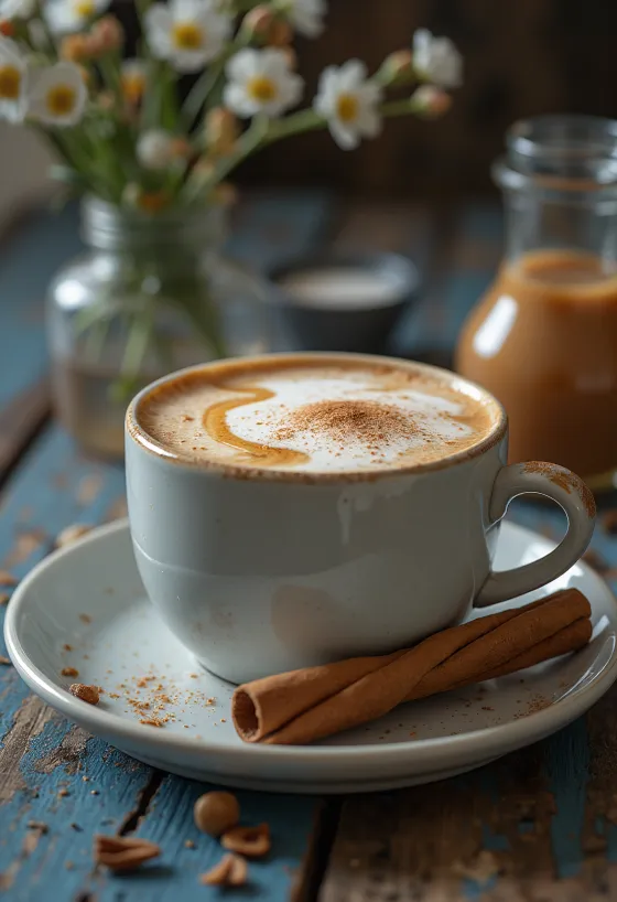 Bardakta servis edilen karamelli chai latte