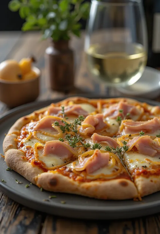 Ton balığı ve soğanlı Pizza alla Messinese