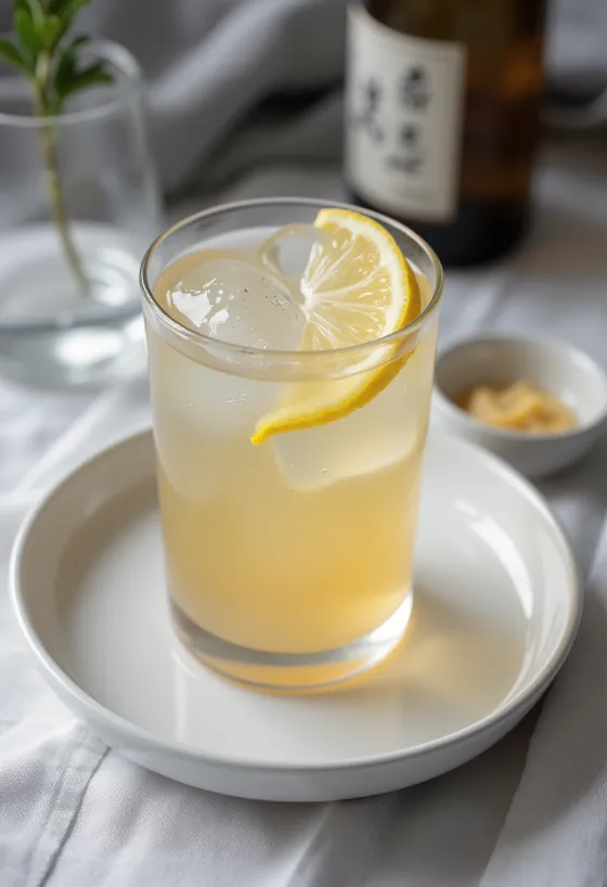 Bardakta servis edilmiş Japon sake bazlı cider